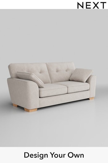 Chunky Chenille/Oyster Stamford Buttoned Back (T29268) | £499 - £3,250