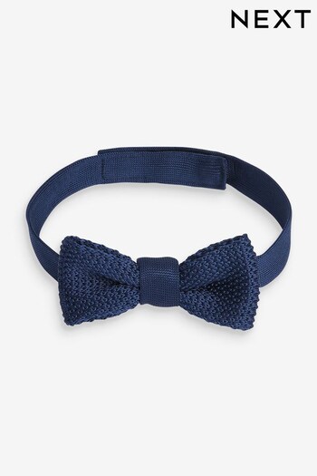 Navy Blue Knitted Bow Tie (1-16yrs) (T29465) | £7