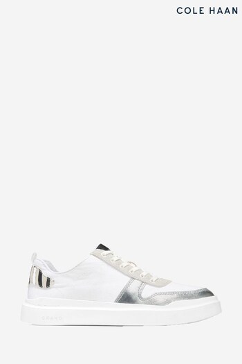 Cole Haan White Grandpro Rally Court Canvas Trainers (T29979) | £75