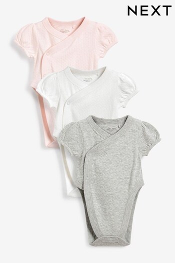 Pink 3 Pack Hip Dysplasia Short Sleeve Bodysuits (T30023) | £13