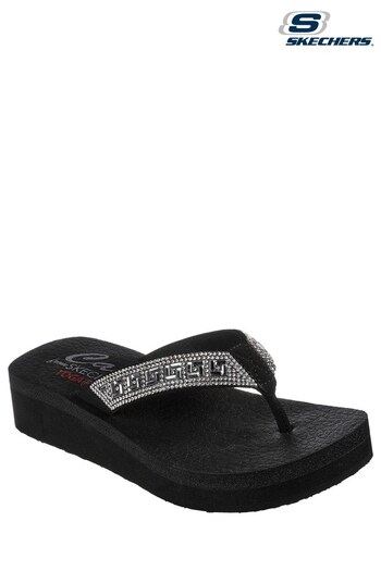 Skechers Black Vinyasa Geo-Queen Womens Sandals Low-Top (T30100) | £37