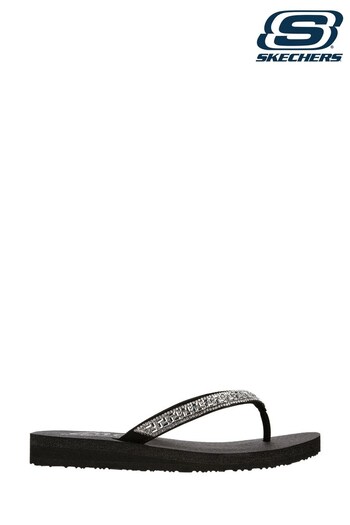Skechers Black Meditation Geo-Princess Thong Womens Sandals Low-Top (T30101) | £34