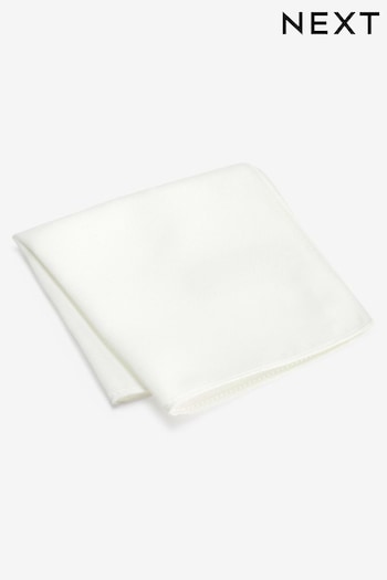 White Ivory Recycled Polyester Twill Pocket Square (T30119) | £6