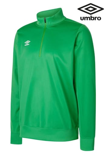 Umbro Green Junior Half Zip Poly Sweat Top (T30627) | £26