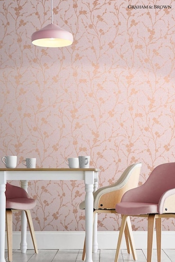 Graham & Brown Pink Meiying Floral Wallpaper Wallpaper (T30666) | £70