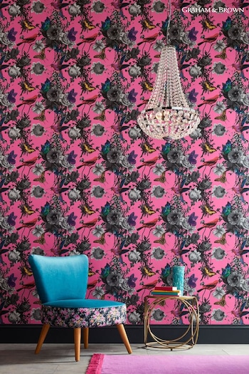 Graham & Brown Pink Jardin Floral Wallpaper Wallpaper (T30689) | £75