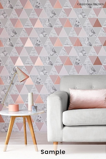 Graham & Brown Pink Reflections Geometric Wallpaper Sample Wallpaper (T30717) | £1
