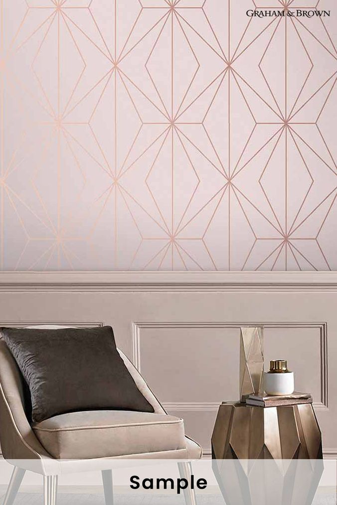 Pink geometric store wallpaper