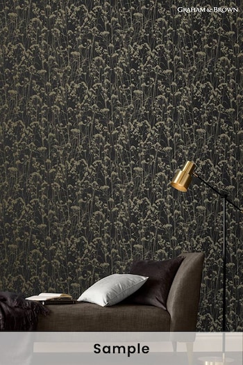 Graham & Brown Black Grace Wallpaper Sample Wallpaper (T30755) | £1