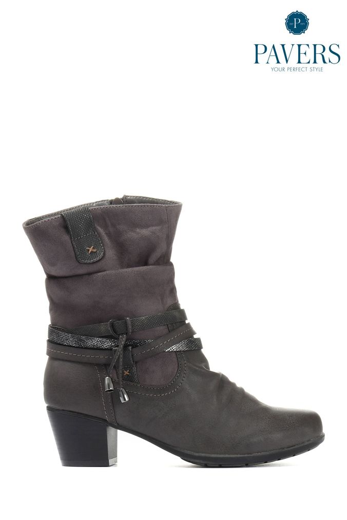 Womens grey mid calf boots top