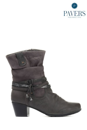 Pavers Ladies Heeled Mid Calf STEVE Boots (T30994) | £48