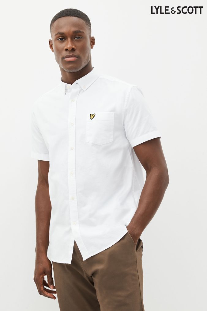 Lyle and scott white outlet shirt