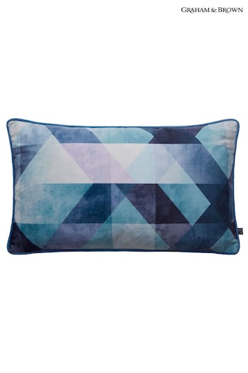 Graham & Brown Blue Dimension Geometric Cushion (T31808) | £40