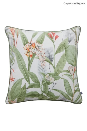 Graham & Brown Green Botanical Floral Cushion (T31809) | £40