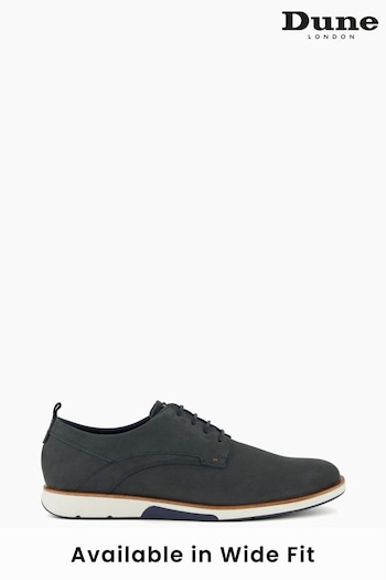 Dune London Barnabey Punched Plain Derby Black Shoes (T33169) | £100