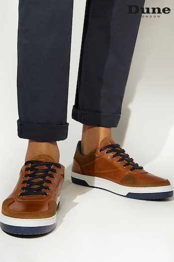 Dune London Brown Thorin Court Sneakers (T33486) | £100