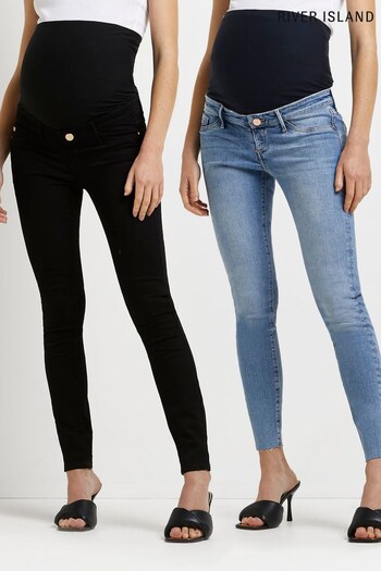 River Island Maternity Blue Light Molly Tempo Jeans Pants (T33499) | £70