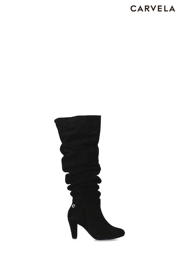 Carvela Comfort Black Rita Knee Boots Lug (T33638) | £199