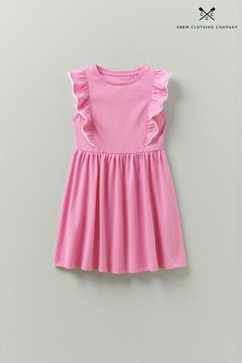 Crew Clothing Company Pink Woven Frill Dress (T34110) | £26