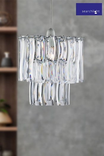 Searchlight Chrome Bella Tiered Ceiling Light Pendant (T34154) | £33