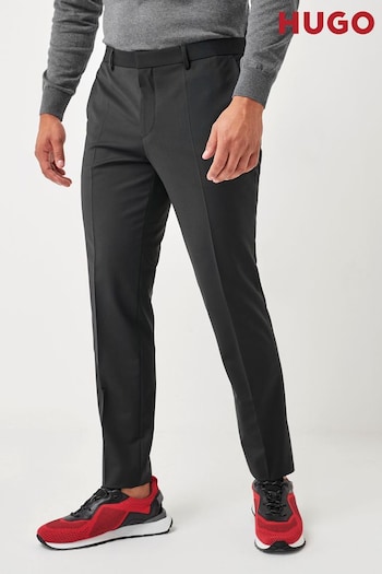 HUGO Black Regular Fit Wool Blend Trousers (T34664) | £119