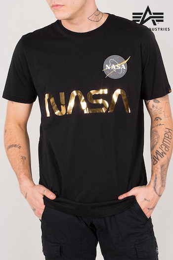 Alpha Industries White NASA Reflective T-Shirt (T34675) | £40