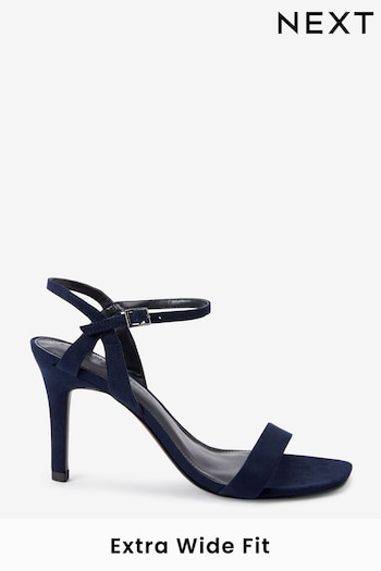 Navy Blue Extra Wide Fit Forever Comfort® Strappy Skinny Heel Sandals (T34931) | £32