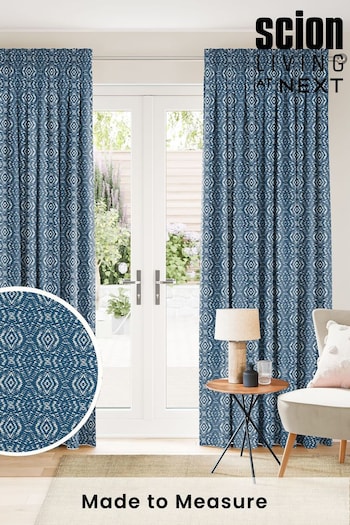 Scion Blue Kazure Made To Measure Curtains (T35586) | £137