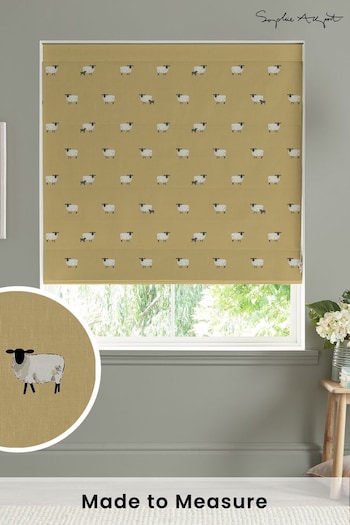 Sophie Allport Ochre Yellow Sheep Made To Measure Roman Blind (T35627) | £79