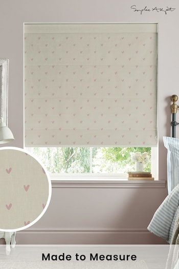 Sophie Allport Blush Pink Hearts Made To Measure Roman Blind (T35631) | £79