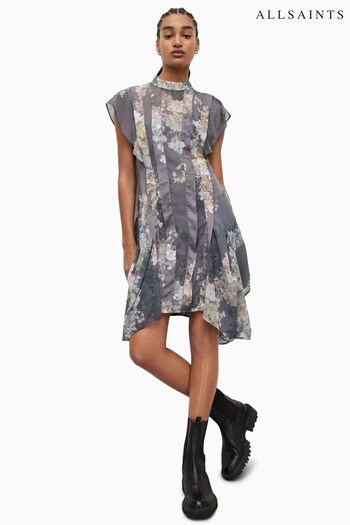 AllSaints Grey Fleur Vanetia Dress (T35693) | £199