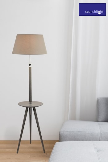 Searchlight Wood/Chrome Sylvia Floor Lamp (T36109) | £170