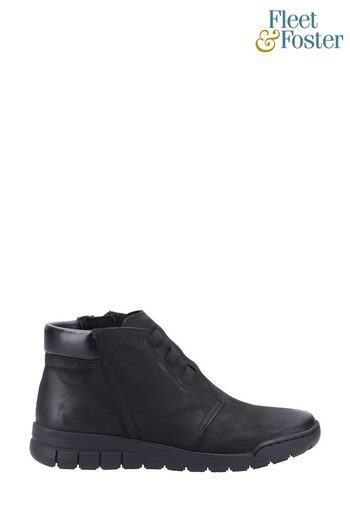 Fleet & Foster Carmen Black Zip Ankle Boots (T36412) | £55