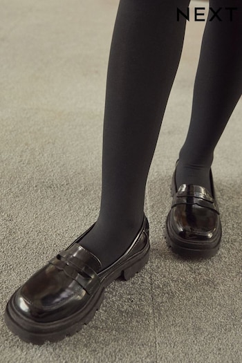 Black Chunky Loafers (T36642) | £26 - £33
