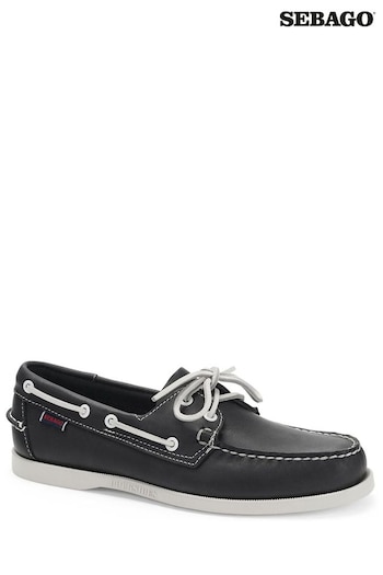 Sebago Blue Docksides Portland Leather Boat Shoes (T36893) | £120