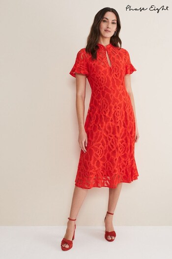 Phase Eight Red Lulu Lace Dress (T37013) | £159