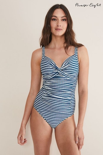 Phase Eight Blue Striped Swimsuit (T37019) | £59