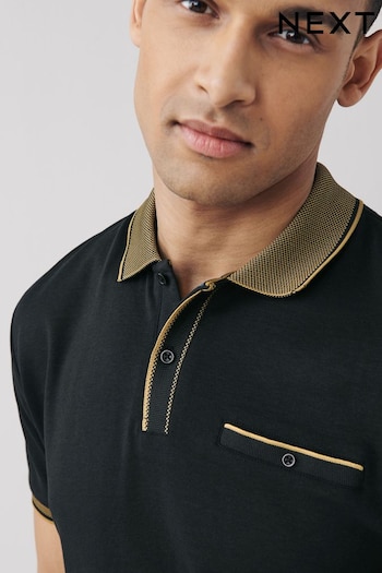 Black Smart Collar Sweatshirts Polo Shirt (T38284) | £30