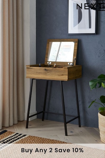 Dark Bronx Oak Effect Space Saving Console Dressing Table (T39285) | £175