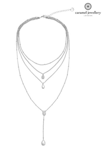 Caramel Jewellery London Silver Tone Multi Layered "Free Spirit" Necklace (T40174) | £24