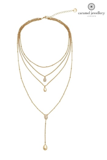 Caramel Jewellery London Gold Tone Multi Layered "Free Spirit" Necklace (T40175) | £24