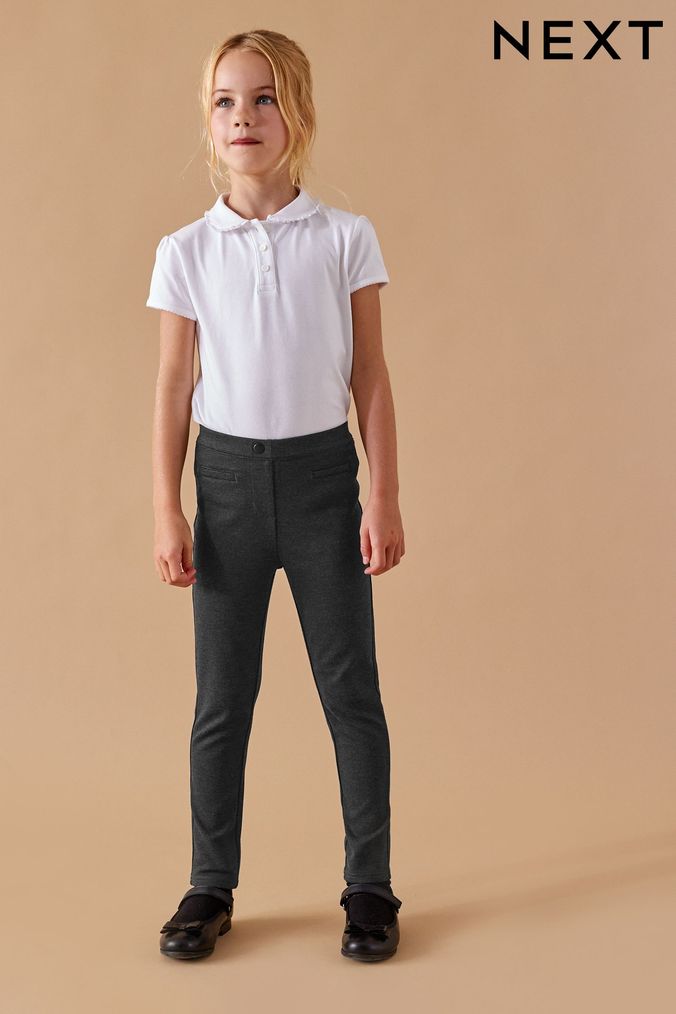 Girls Grey School Skinny Trousers Next Official Site