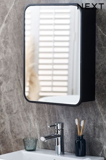 Black Mirrored Single Wall Cabinet (T40820) | £85