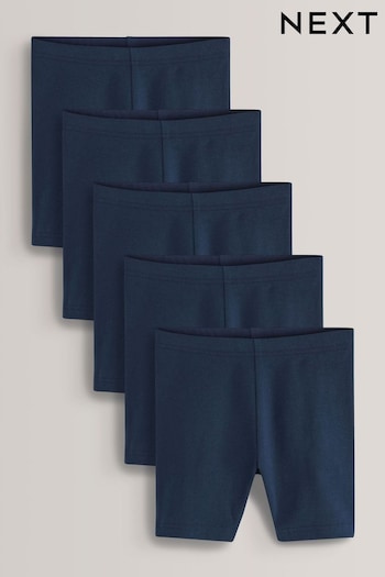 Navy Blue 5 Pack Cotton Rich Stretch Cycle Shorts (3-16yrs) (T40843) | £14 - £26