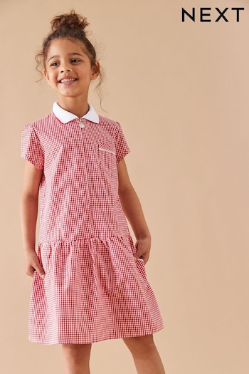 Red Cotton Rich School Gingham Zip Dress (3-14yrs) (T40873) | £8.50 - £11.50