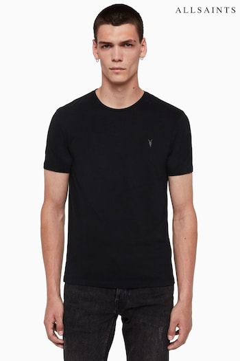AllSaints Black Brace Short-Sleeve Crew T-Shirt (T41107) | £35