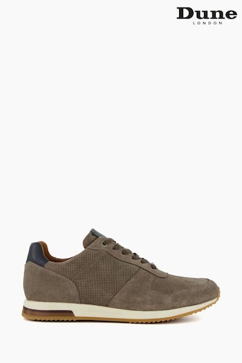 Dune London Grey Trilogy Perforated Runner Trainers (T41175) | £100