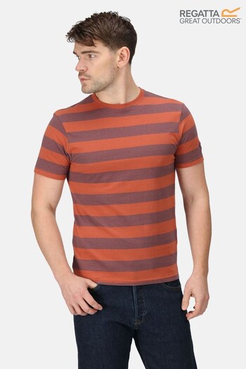Regatta Orange Ryeden Striped T-Shirt (T43080) | £22