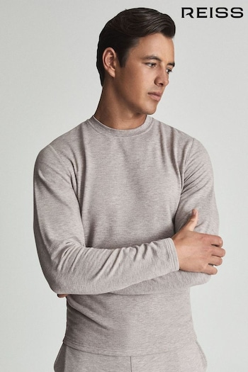 Reiss Taupe Melange Adam Melange Crew Neck Jumper (T43531) | £68