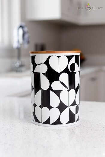 Beau And Elliot White Monochrome Broken Hearted Canister (T43708) | £10